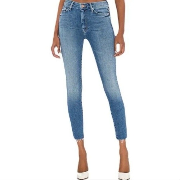 Mother High Rise The Looker Ankle Fray Jeans- Hey Sun Size 24 - Picture 1 of 7